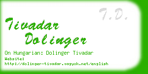 tivadar dolinger business card